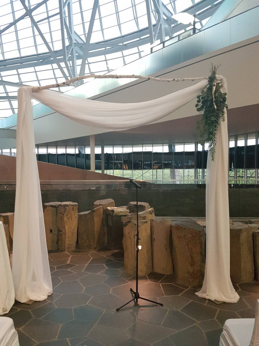 Birch Crossbar Archway with Draping