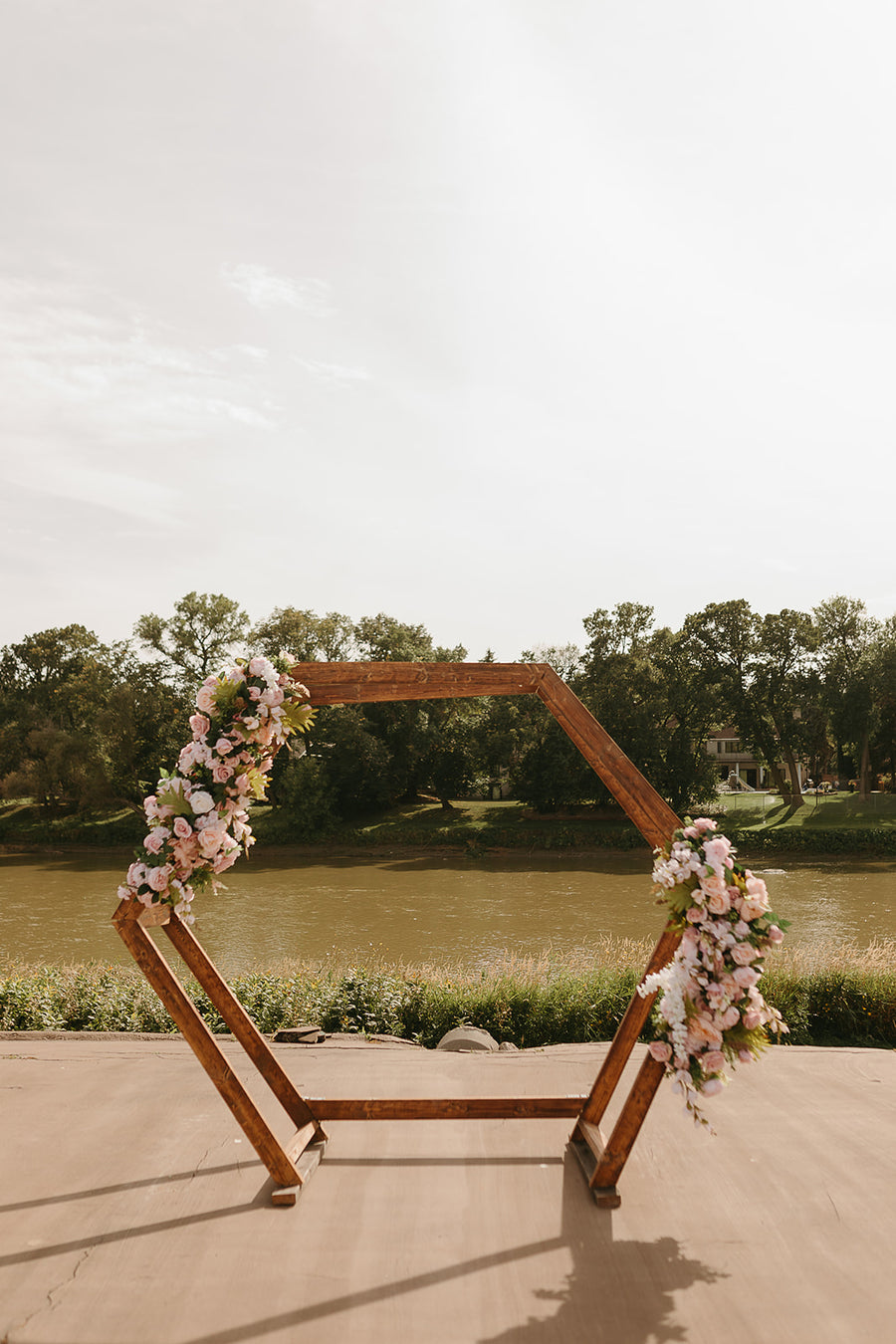 Blush, White, and Green Silk Linear Arrangement - 3ft