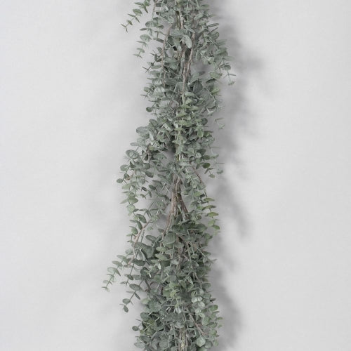 Silk Flocked Baby Eucalyptus Garland - 6 Feet | Floral Fixx Weddings | Winnipeg