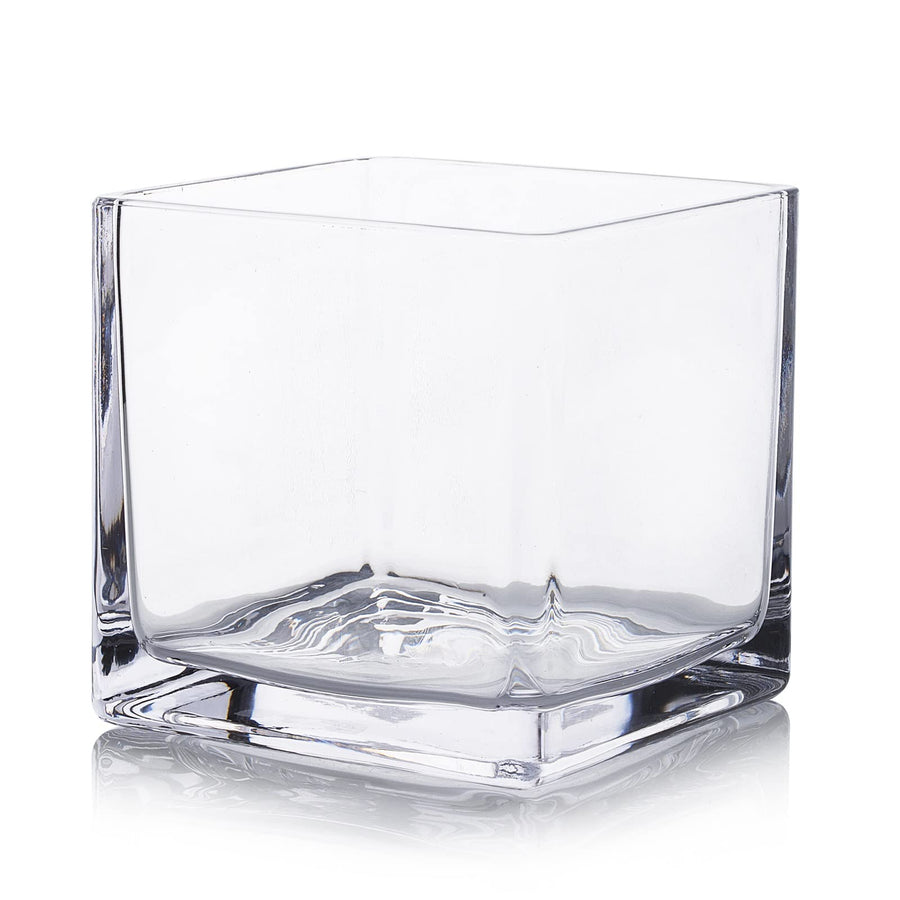 Clear Cube Vase - Elegant 4x4