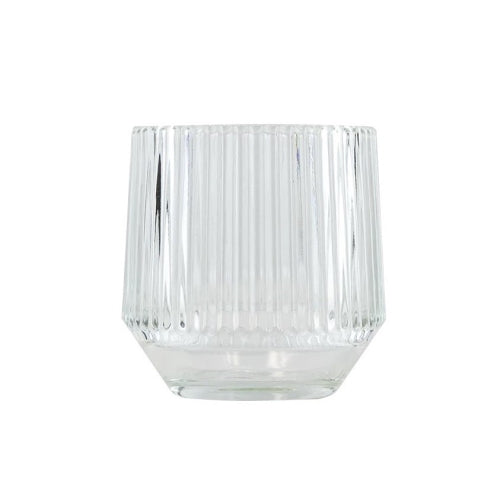 Ribbed Glass Vase/Candleholder