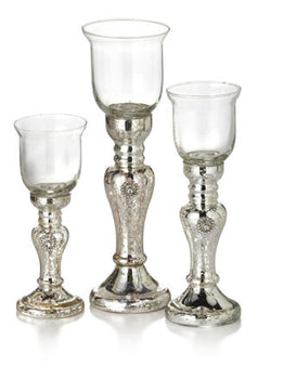 Sarina Footed Hurricane - Elegant Glass Vessel for Weddings and Home Decor