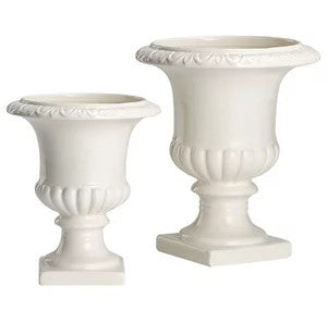 Small White Florence Urn 8x6