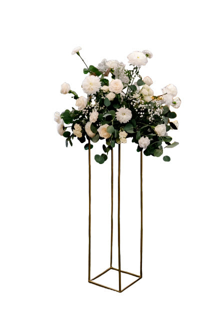 Gold Open Frame Pedestal - Luxurious Event Display | Floral Fixx Weddings | Winnipeg