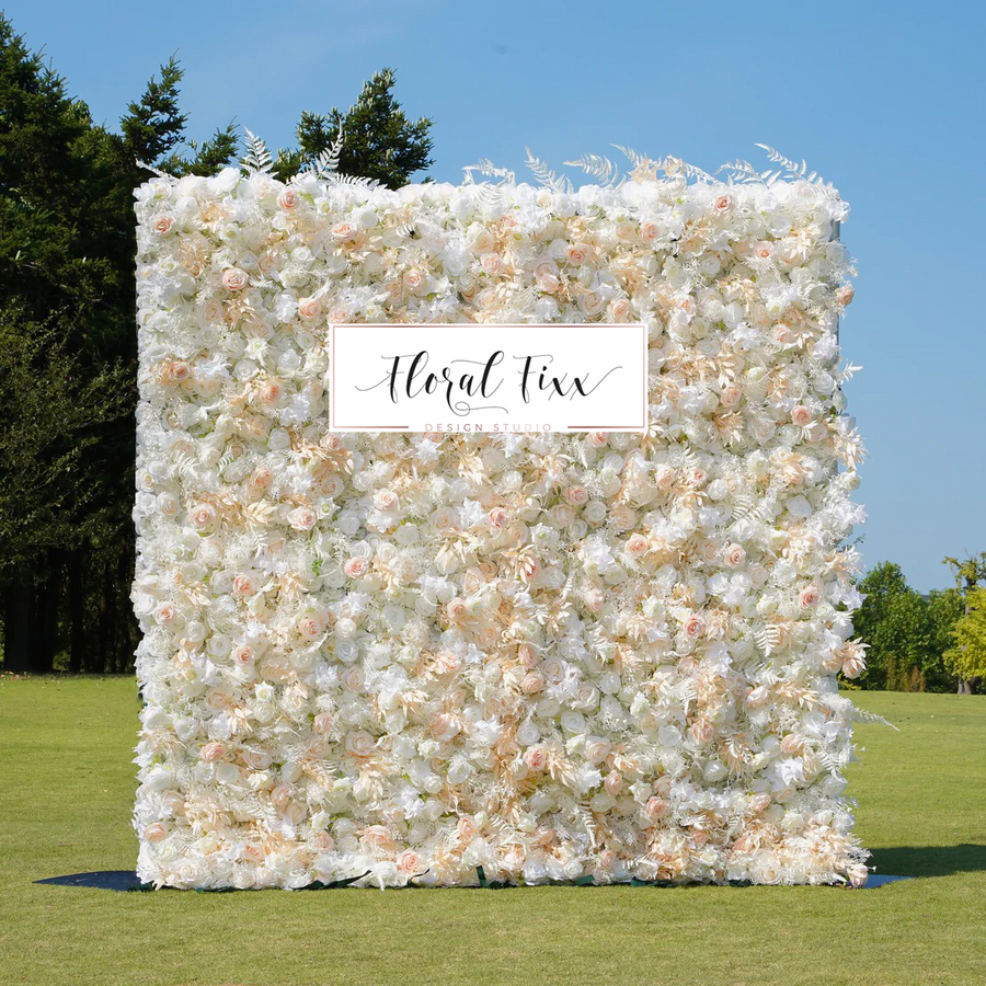 Peach & Cream Flower Wall - Elegant Wedding Backdrop | Floral Fixx Weddings | Winnipeg